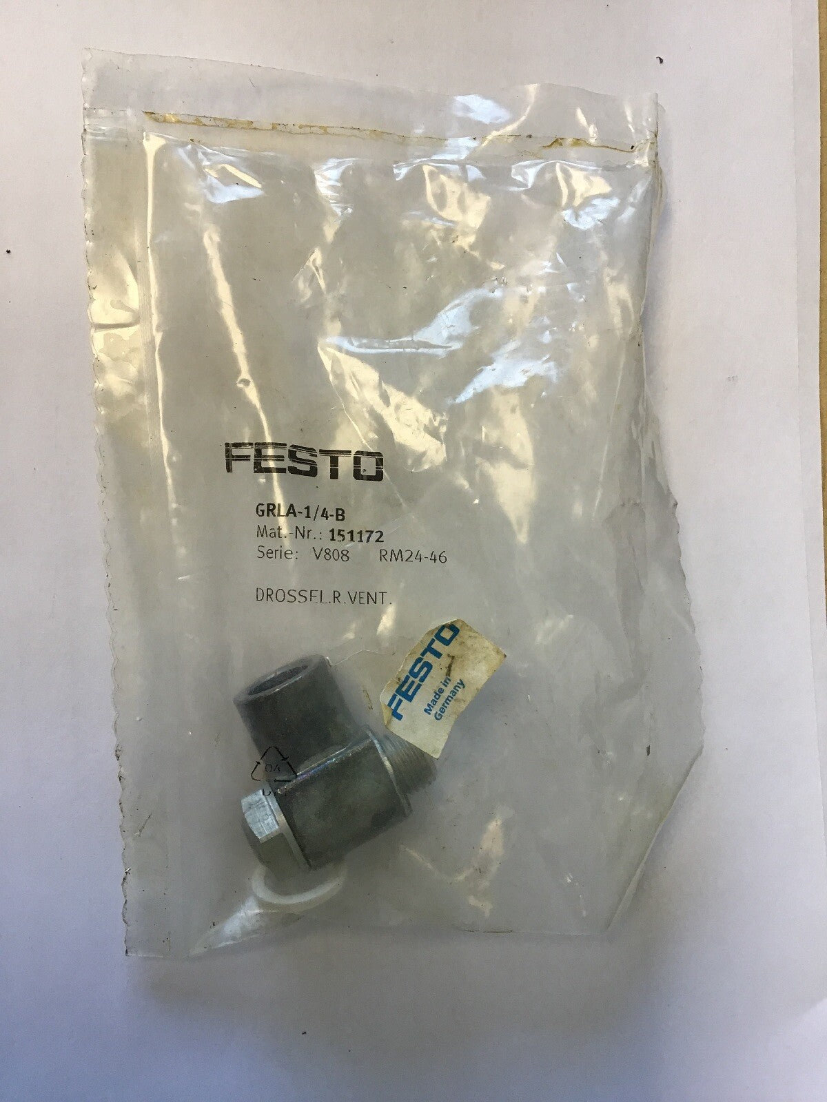 FESTO GRLA-1/4-B FLOW CONTROL VALVE0