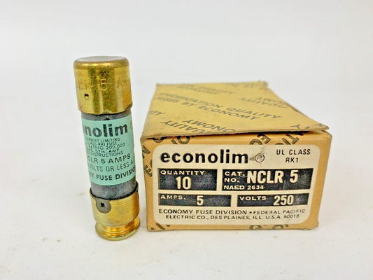 Economy Fuse - Econolim - NCLR 5 - 5A, 250V Fuse "Lot of 10"0