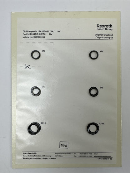 REXROTH R961003092 SEAL KIT LFA25D.-6X7X/   HV2