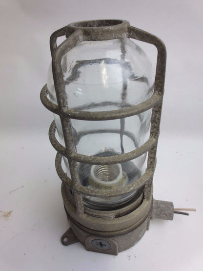 INDUSTRIAL LIGHTING INCANDESCENT METAL CAGE / SHIELD GLASS GLOBE ***lotof6***5