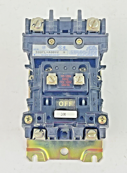 ALLEN BRADLEY - 500FL-AOD92 SER. B- AC LIGHTING CONTACTOR 15/20 AMP, 600 VAC1