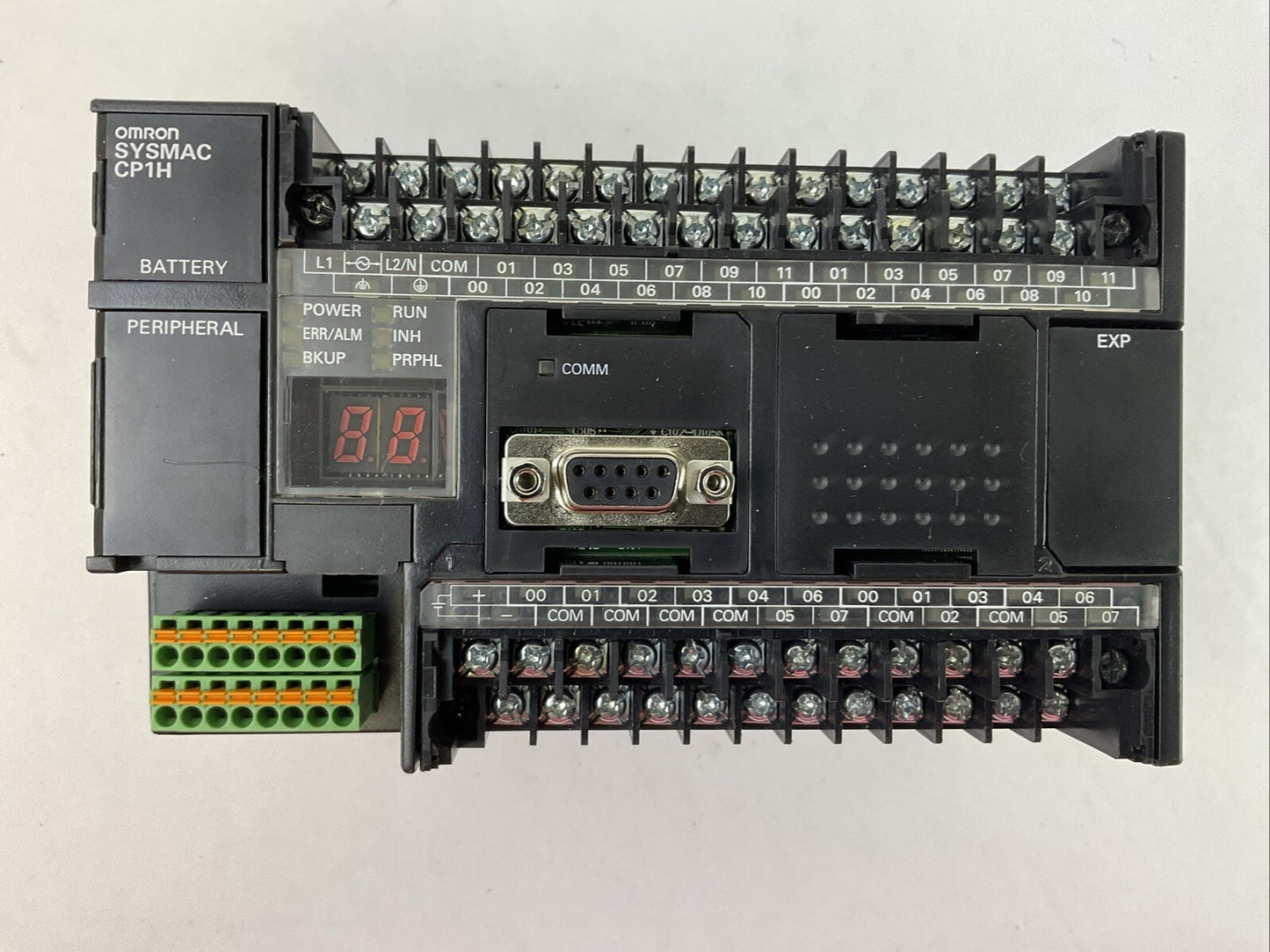 OMRON CP1H-XA40DR-A PROGRAMMABLE CONTROLLER VER 1.2 SOURCE 100-240VAC OUT 24VDC0