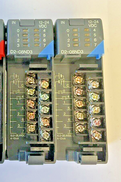 AUTOMATIONDIRECT D2-04B,DL230CPU,D2-08TDI,D2-08ND3(2) PLC RACK4