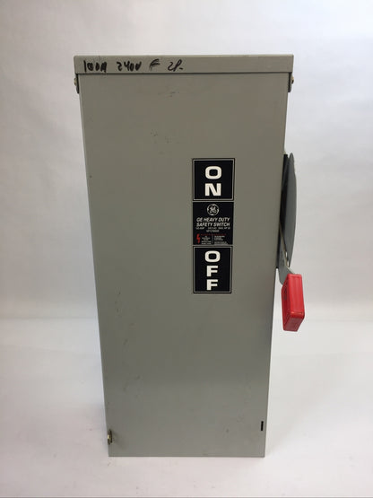 GE TH3223R FUSIBEL SAFETY SWITCH TYPE 3R MODEL 10 100A 240VAC 250VDC 2P TYPE 3R0