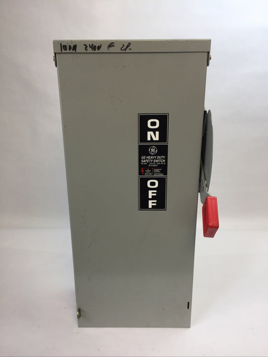 GE TH3223R FUSIBEL SAFETY SWITCH TYPE 3R MODEL 10 100A 240VAC 250VDC 2P TYPE 3R0
