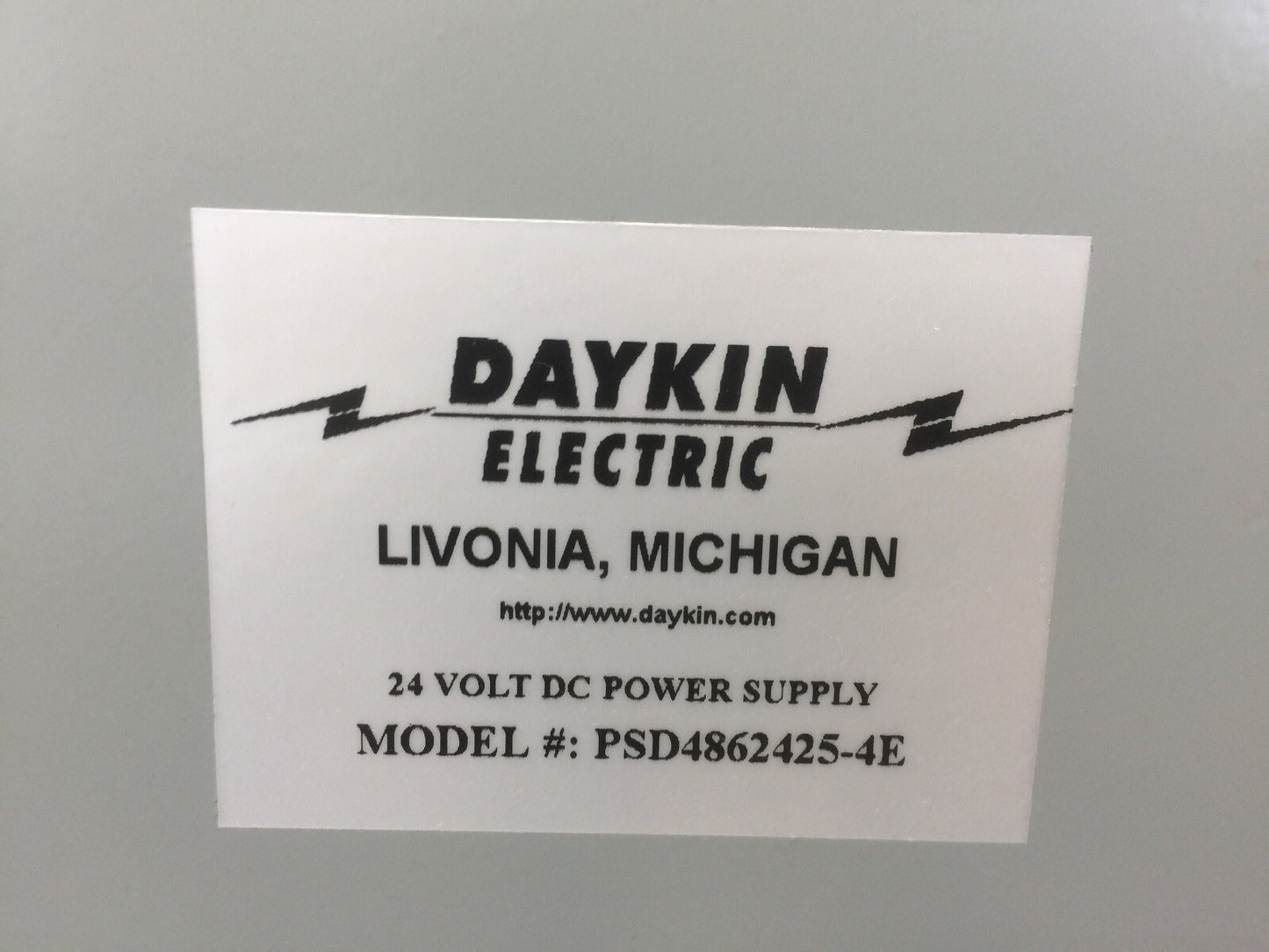 DAYKIN ELECTRIC PSD4862425-4E 24 VOLT DC POWER SUPPLY1