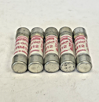 FERRAZ SHAWMUT *LOT OF 5* - TRM12 - 12 AMP, 250 VAC, TIME-DELAY, TRI-ONIC FUSES1