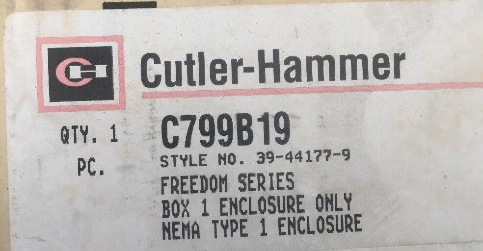 CUTLER HAMMER C799B19 39-44177-9 FREEDOM SERIES BOX1 ENCLOSURE ONLY NEMA TYPE 10