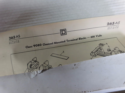 SQUARE D 9080 KC-1 TERMINAL BLOCK SECTIONS 600V NEW SURPLUS in SEALED BOX6