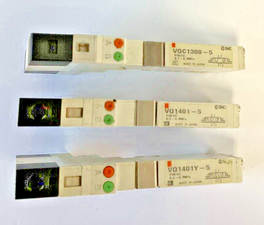 SMC VQC1300-5, VQ11401-5, VQ1401Y-5 PNEUMATIC SOLENOID VALVE***LOT OF 3***0