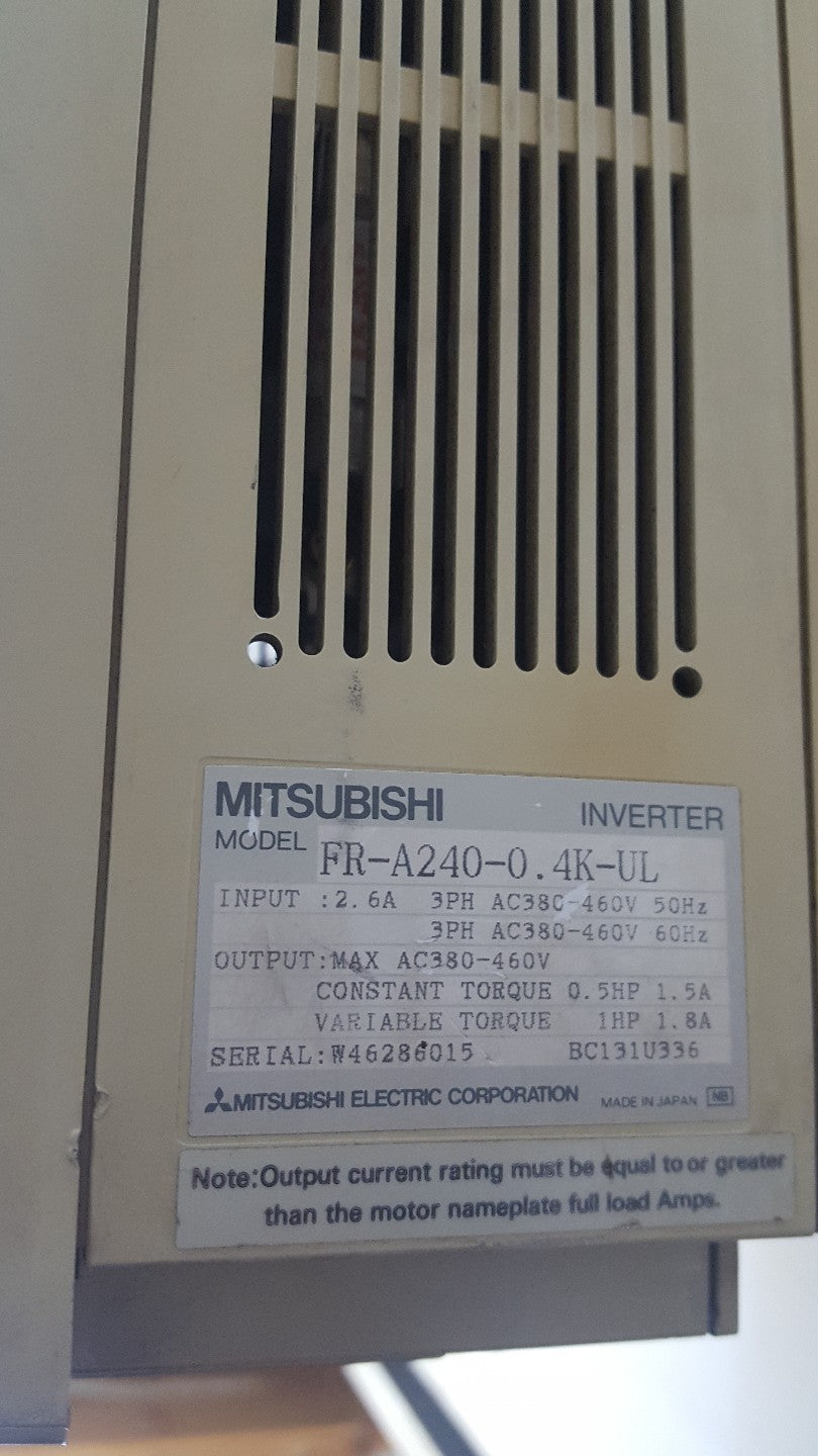 MITSUBISHI  FR-A240-0.4K-UL  FREQROL-A200  INVERTER CONTROLLER  1