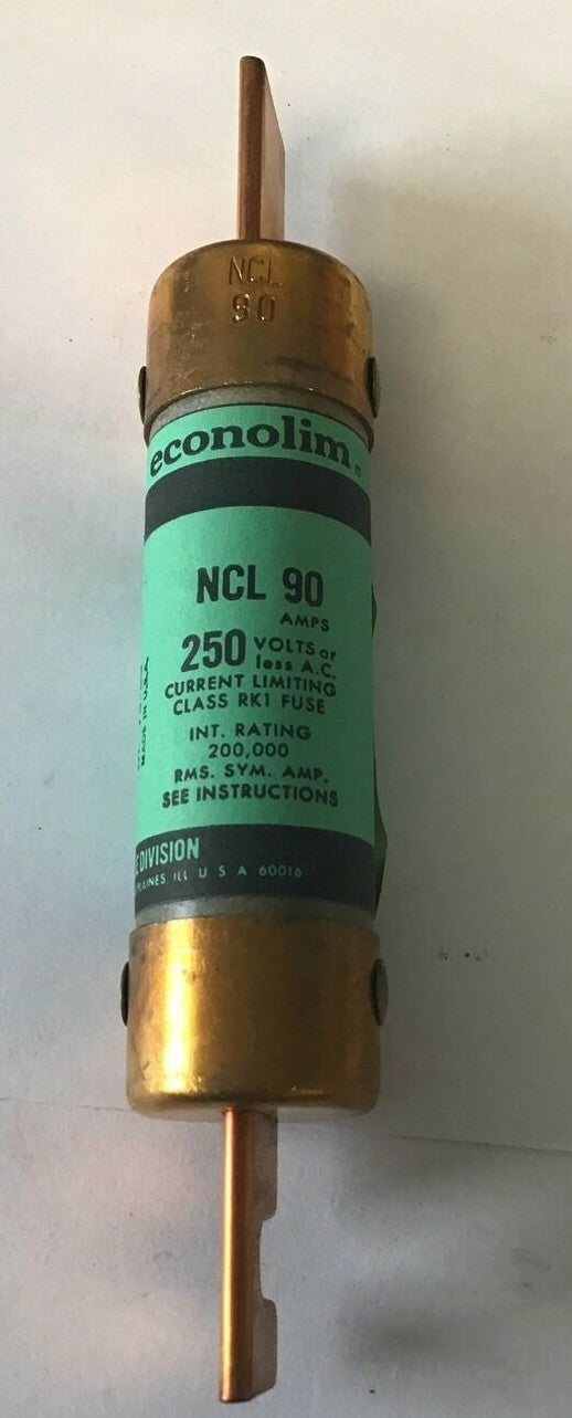 ECONOMY NCLR 90 ECONOLIM CURRENT LIMITING FUSE RK1 90A 250V NCLR 90***LOTOF5***3