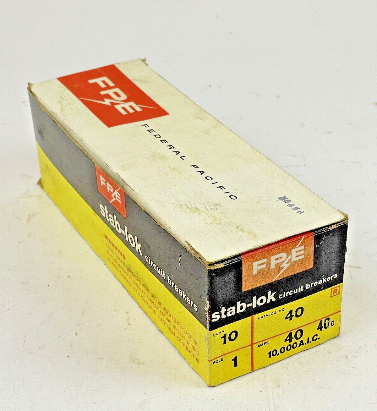 FEDERAL PACIFIC *BOX OF 10* STAB-LOK 40A, 1 POLE CIRCUIT BREAKERS1