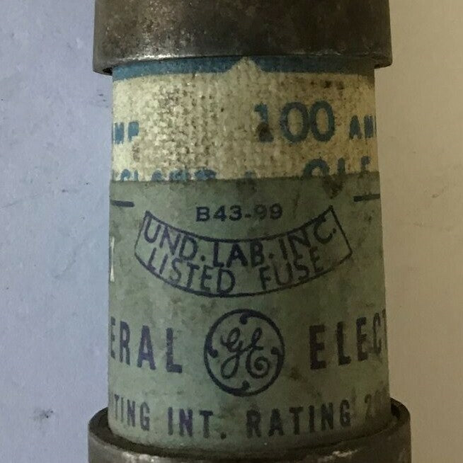 GENERAL ELECTRIC GF8B100 CURRENT LIMITNG FUSE 600VAC 100A  CLASS J***LOTOF4***3