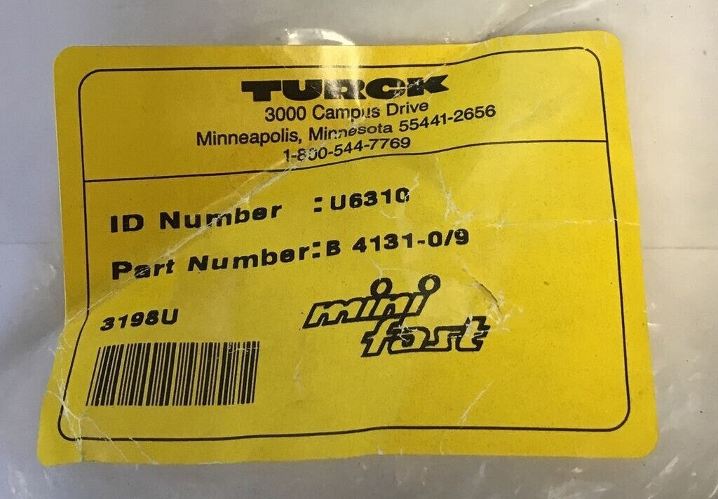 TURCK B4131-0/9 CONNECTOR KIT MINI FAST ****LOTOF2****1