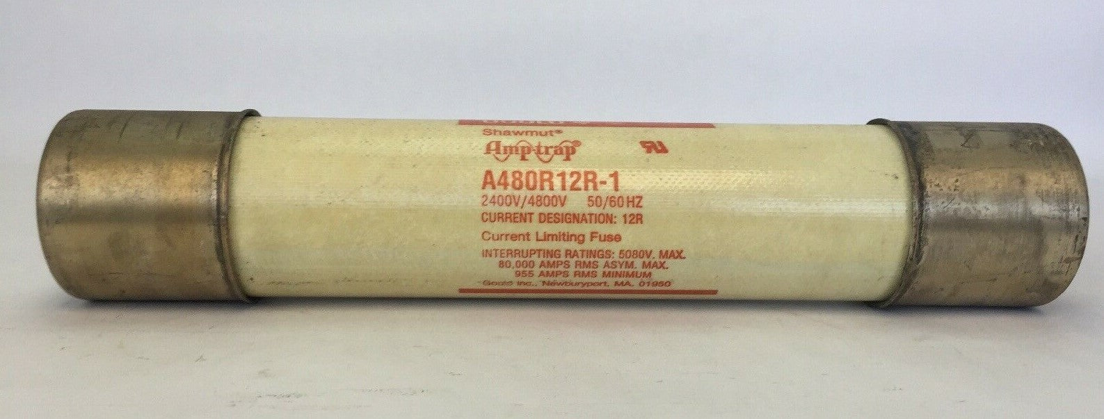 GOULD SHAWMUT AMP-TRAP A480R12R-1 2400/4800V 50/60HZ CURRENT LIMITING FUSE 0