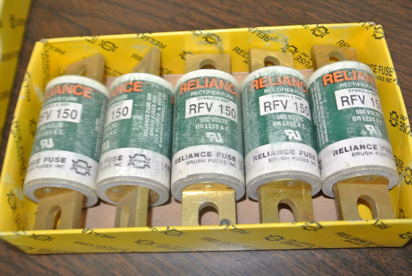 BOX of 5 / RELIANCE / BRUSH RFV150 RECTIFIER FUSE / 150A / 500V / NEW SURPLUS0