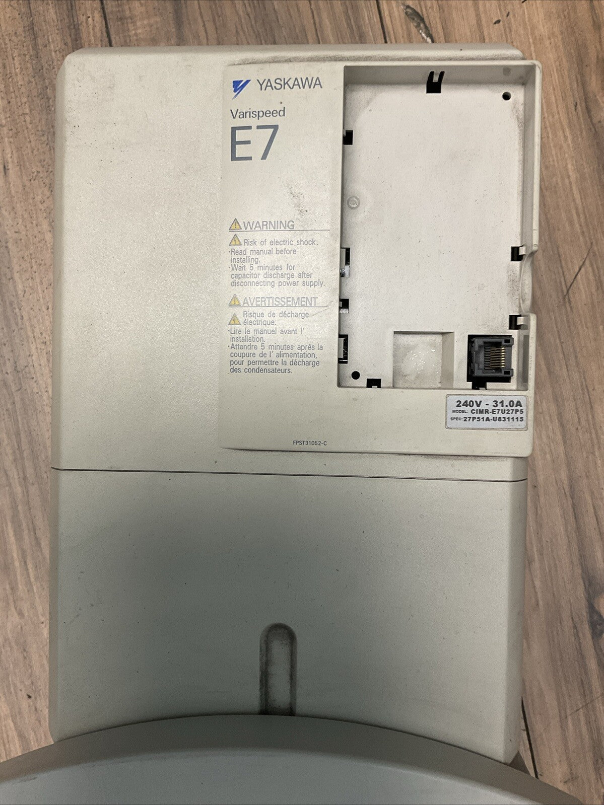 YASKAWA E7NVD024CGXY3 E7 DRIVE BYPASS OUTPUT 0-200VAC 3PH 24.2A INPUT 200VAC 3PH4