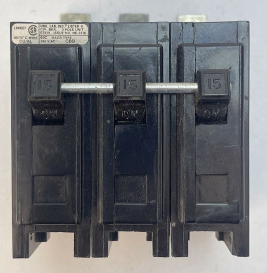 CHALLENGER CBB3015H CIRCUIT BREAKER 15AMP 240VAC 3POLE0