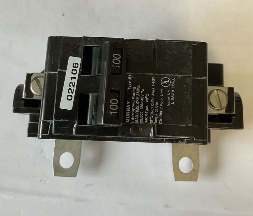 MURRAY M1 100A CIRCUIT BREAKER 120/240VAC 2POLE MODEL 12