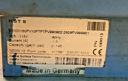 HENKEL HST5 METERING PUMP HST5 115V 60HZ 1.8A1