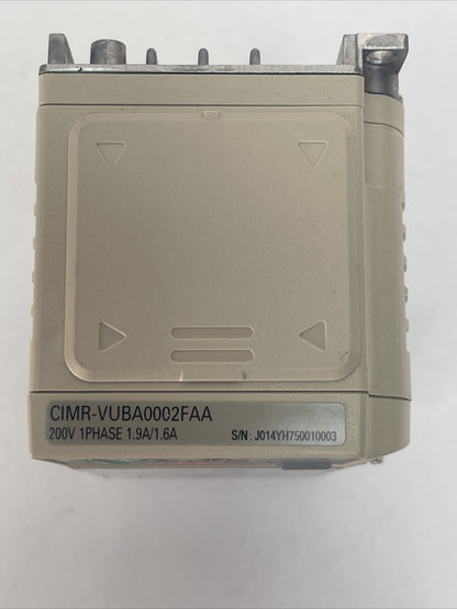YASKAWA CIMR-VUBA0002FAA AC DRIVE REV C OUTPUT 0-240VAC 1.9/1.6A 0-400HZ INPUT6
