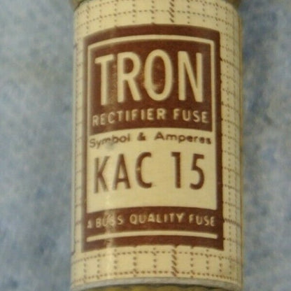 LOT of 4 / BUSS KAC15 RECTIFIER FUSE / 15A / 600V / NEW SURPLUS / KAC-151