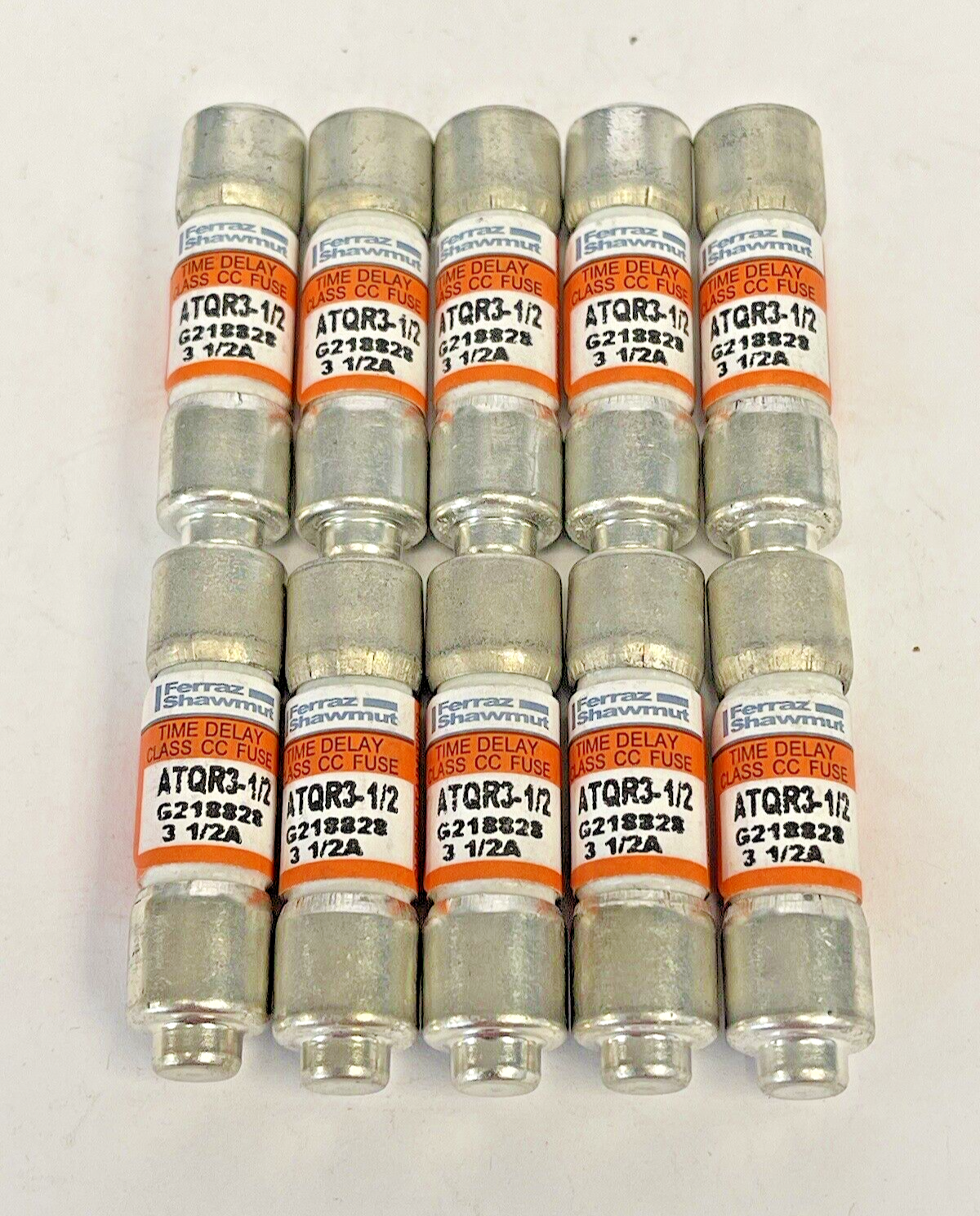 MERSEN - *BOX OF 10* - ATQR3-1/2- 3.5 AMP, 600 VAC, TIME-DELAY,AMP-TRAP,CLASS CC1