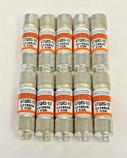MERSEN - *BOX OF 10* - ATQR3-1/2- 3.5 AMP, 600 VAC, TIME-DELAY,AMP-TRAP,CLASS CC1