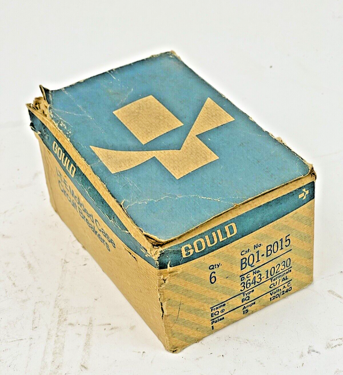 GOULD **BOX OF 6** - BQ1-B015 - BOLT-ON CIRCUIT BREAKERS -15A/1POLE/240VAC - NEW7