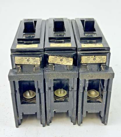 GE **LOT OF 3** - TEF113015 - CIRCUIT BREAKER - 1 POLE/15A/277 VAC7