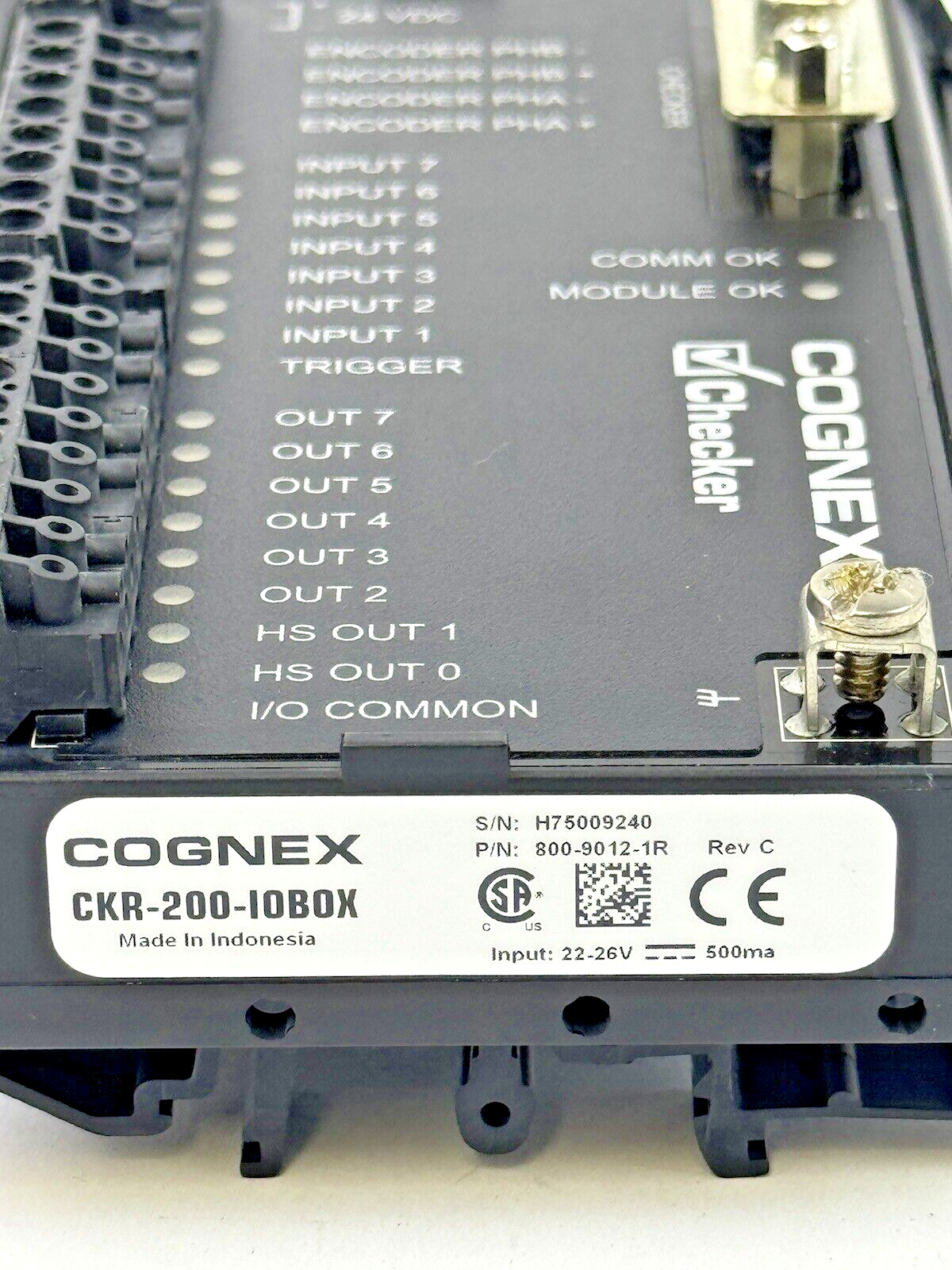 COGNEX - CKR-200-10B0X REV. C - CHECKER MODULE - 900-9012-1R - INPUT 22-26 V3