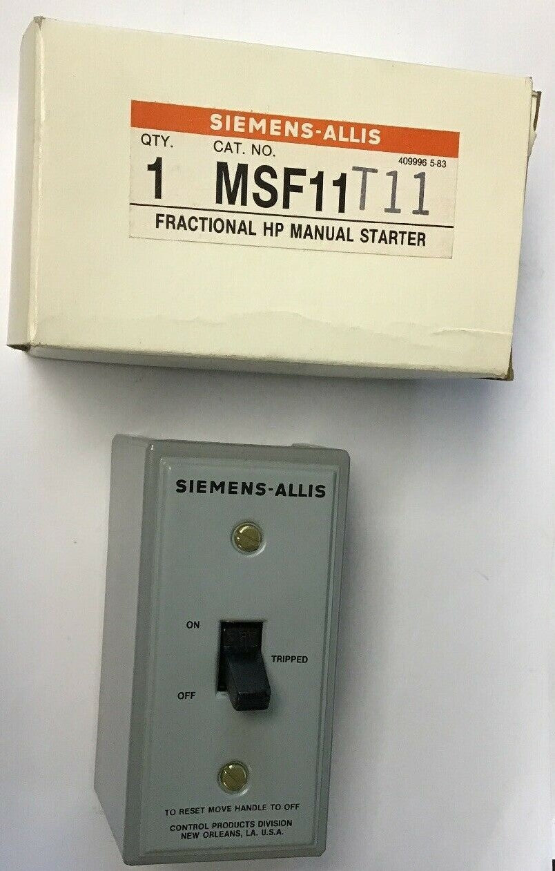 SIEMENS MSF11T11 FRACTIONAL HP MANUAL STARTER0
