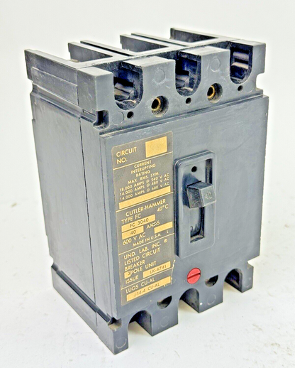 CUTLER-HAMMER - FC3040 - CIRCUIT BREAKER - 40A/ 600 VAC/ 3 POLE0