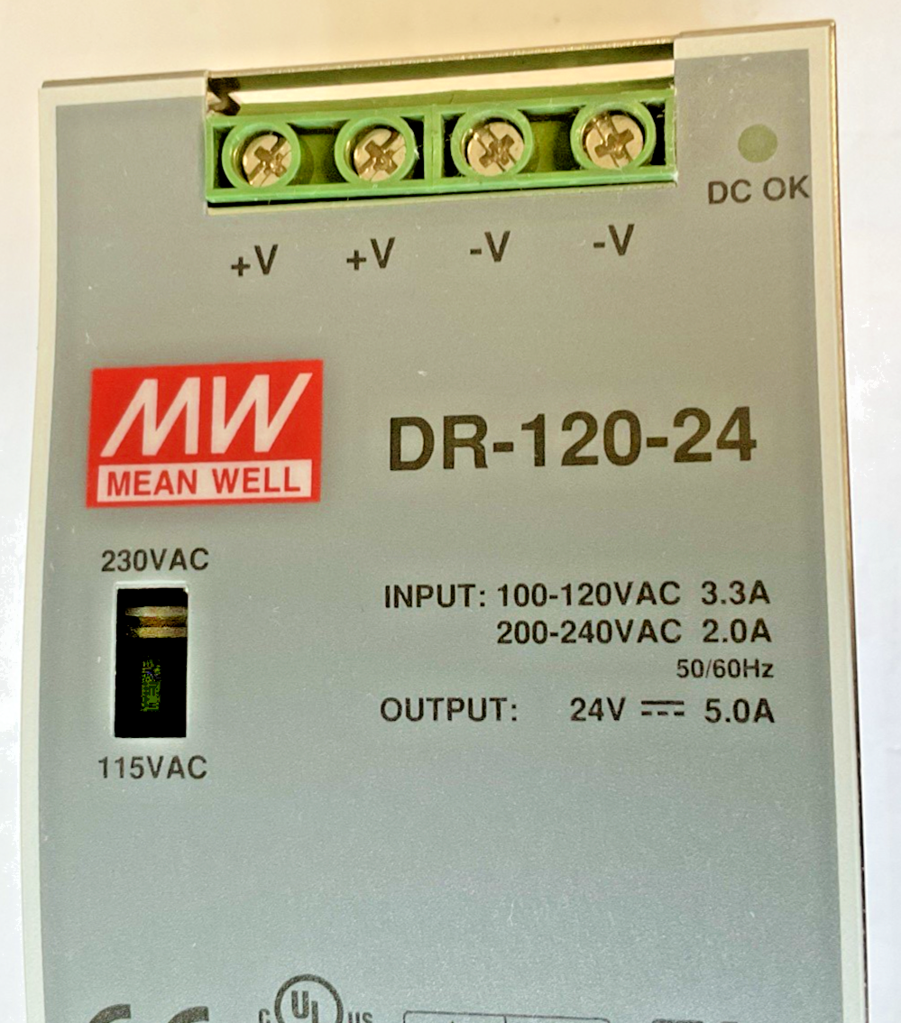 MEAN WELL DR-120-24 POWER SUPPLY 120/240VAC 24VDC 5.0A1