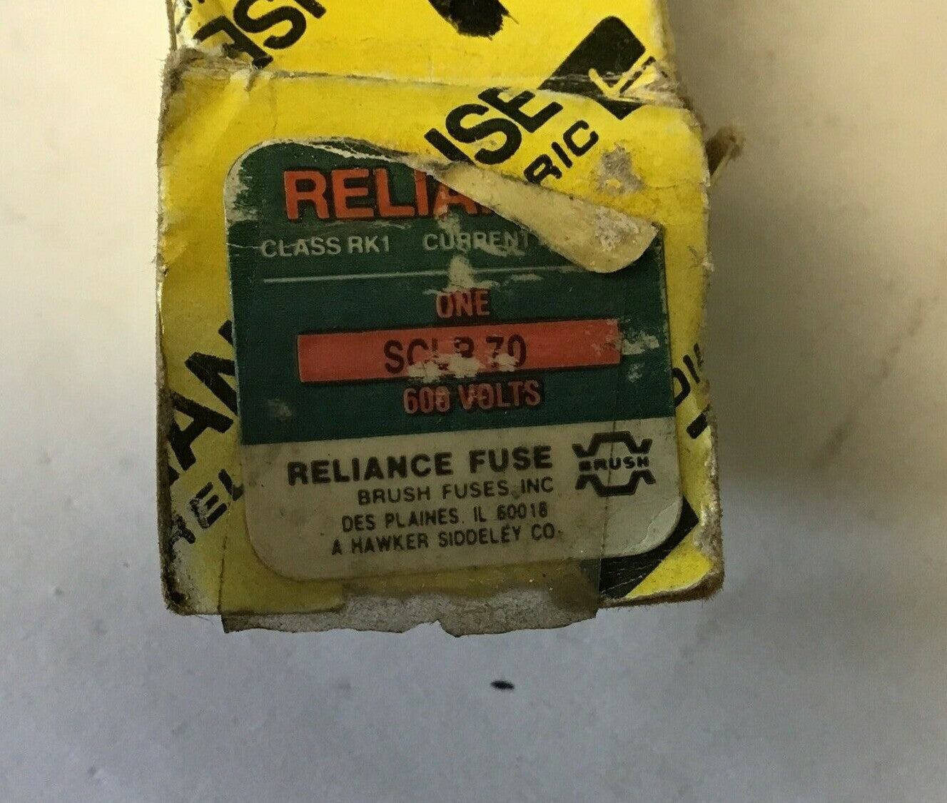 RELIANCE SCLR 70 FUSE CLASS RK1 600VAC 70AMP CURRENT LIMITING 0