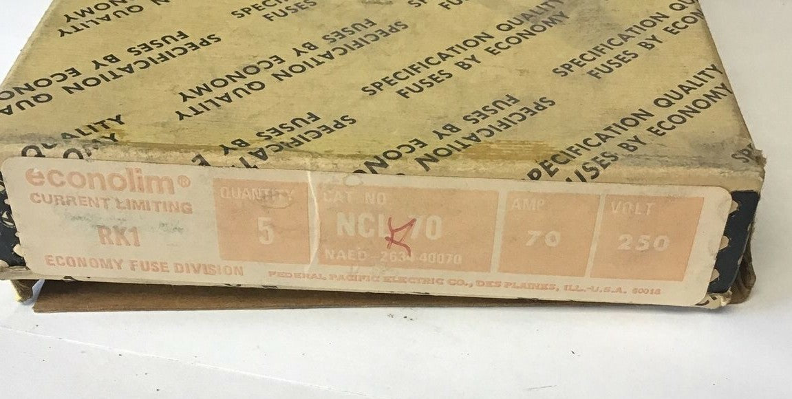ECONOMY NCLR 70  CURRENT LIMITING RK1 FUSE 70A NCL70***LOTOF5***0