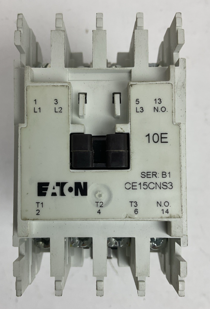 EATON CE15CNS3 SER B1 600VAC 12A 3PH 10HP CONTACTOR 120V 60HZ 110V 50HZ COIL0