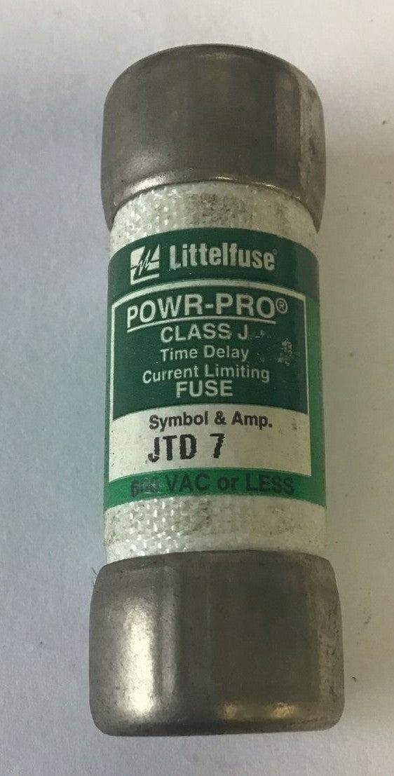 LITTLEFUSE JTD 7 POWR-PRO TIME DELAY FUSE 7A 600VAC CLASS J ***LOTOF2***1