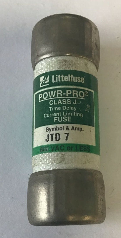 LITTLEFUSE JTD 7 POWR-PRO TIME DELAY FUSE 7A 600VAC CLASS J ***LOTOF2***1