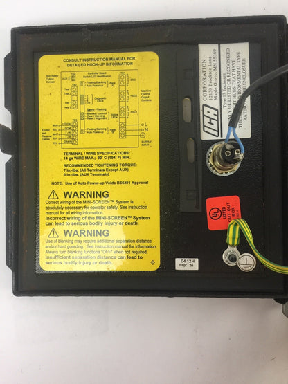 BANNER MSCA-1 MINI-SCREEN CONTROL BOX WITH CABLES MISSING KEY6