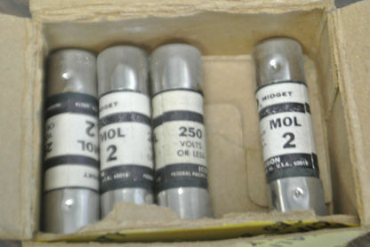 LOT of 4 / ECONOMY / ECO / FPE MOL-2 MIDGET FUSE / 2A / 250V  MOL20