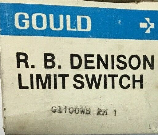 GOULD GL100WS 2M 1  R.B. DENISON LIMIT SWITCH SER.F TYPE L NEMA A6001