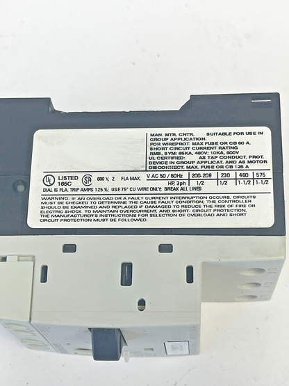 SIEMENS - 3RV1011-1BA10 & 3RV1901-1E-CIRCUIT BREAKER W/ SWITCH TRANSVERSE6