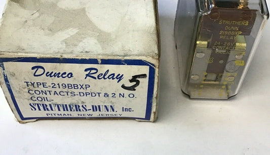 STRUTHERS-DUNN C219BBXP RELAY 24-28VDC CONT. DPDT&2 N.O.0
