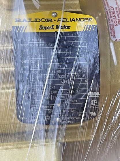 BALDOR - EM3581T - GP Motor - 1 Hp 3 Phase 230/460V 1760 RPM 143t Frame SUPER-E6