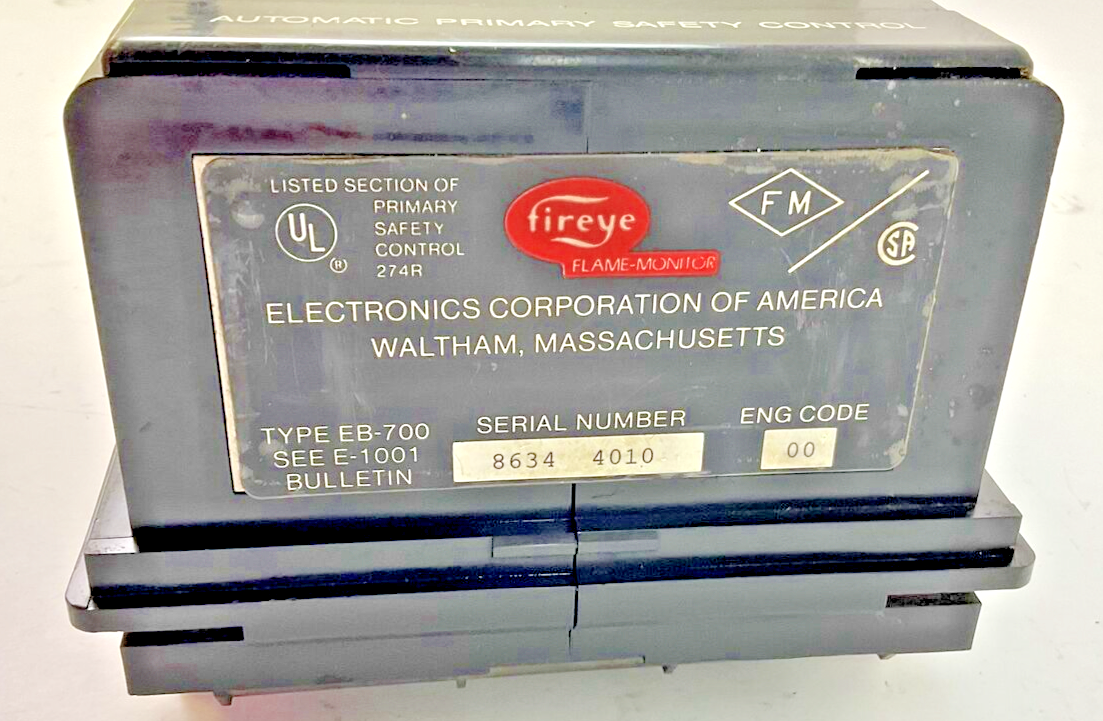 FIREYE EB-700 SAFETY CONTROLLER EUV1 FLAME AMP, EP390 PROGRAMMER, ED500 DISPLAY2