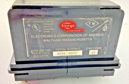 FIREYE EB-700 SAFETY CONTROLLER EUV1 FLAME AMP, EP390 PROGRAMMER, ED500 DISPLAY2