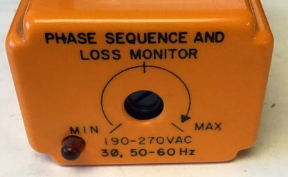 WATSCO ELA-230-ASA PHASE SEQUENCE AND LOSS MONITOR 190-270VAC 5A 1