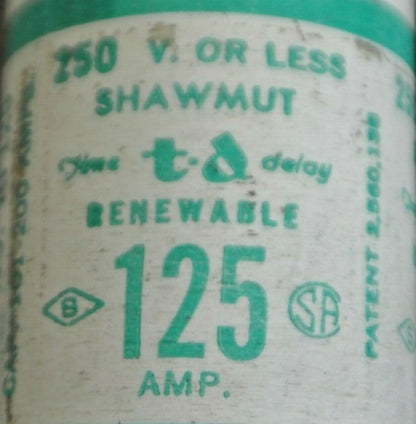 LOT of 3 / SHAWMUT RF125 RENEWABLE FUSE / 125A / 250V / NEW SURPLUS3